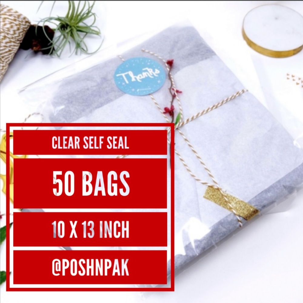 50 Clear Poly Bags for Inventory storage  10 x 13 inches
